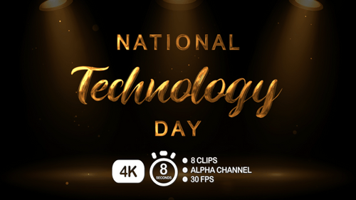 Animated Elegant Metallic Text for Technology Day
