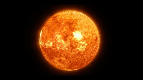 Fiery Sun or Star Animated Loop with Alpha Channel