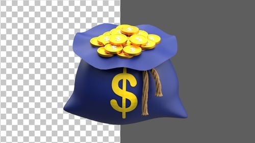 3D Money Bag | Alpha Channel