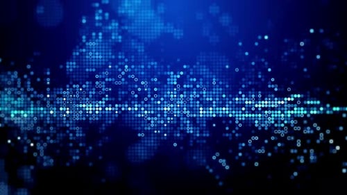 Futuristic Blue Digital Data Stream Loop Motion Background