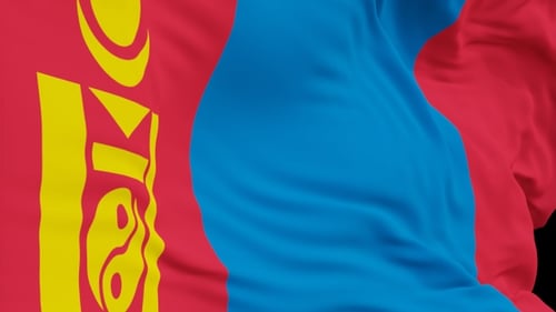 The Mongolia with alpha channel waving in the wind in slow motion