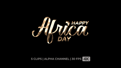 Decorative Golden Africa Day Text Animation Reveal