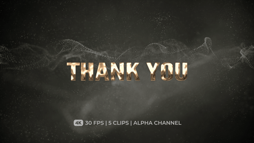 Animated Metallic Thank You Text Title Pack