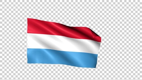Luxembourg National Flag Realistic Waving Animation