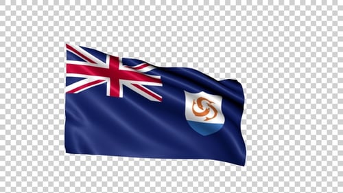 Anguilla National Flag Seamless Waving Loop