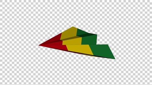 Papierflugzeug mit bolivianischer Flagge