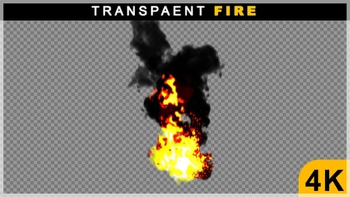 Animated Fire Particle Explosion Effect with Alpha Channel