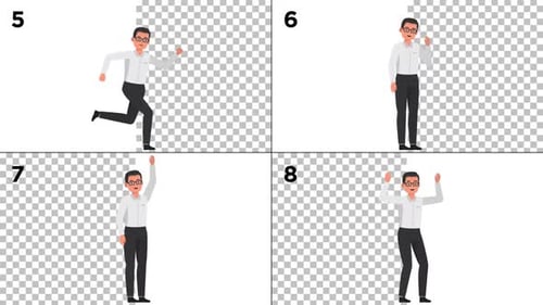 Flat Design Animated Business Characters Action Pack