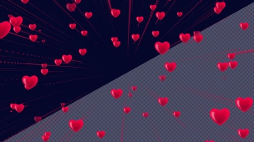 Animated Flying Red Hearts Loop Background for Love Projects