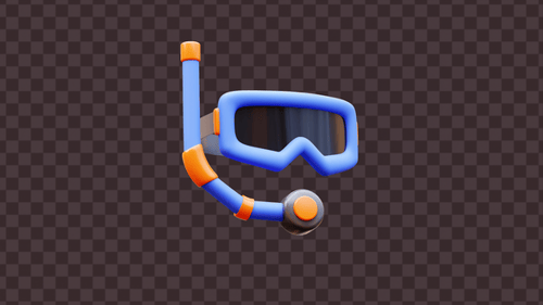 3D Snorkel and Diving Mask Animation