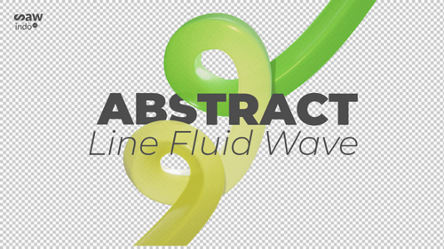 3D Animation Line Fluid Wave Green Lemonade Transparent v1