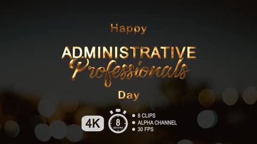 Happy Administrative Professionals Day Metallic Text Reveals Pack