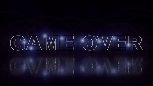 Futuristic Glowing Game Over Text Reveal Animation