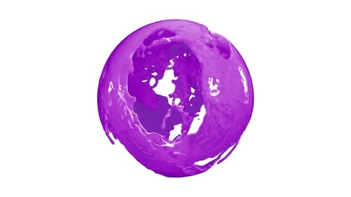 Abstract Purple Fluid Sphere Transformation Reveal
