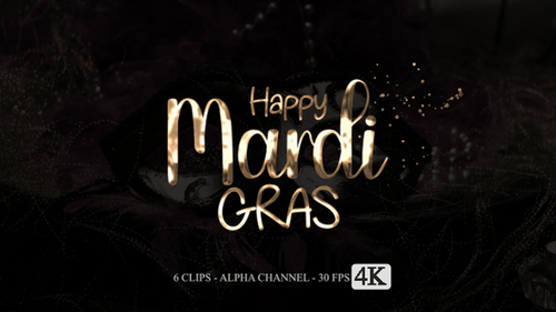 Mardi Gras Calligraphy Text Reveal with Metallic Particles