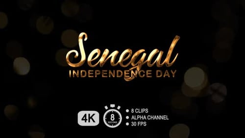 Senegal Independence Day Text Animation