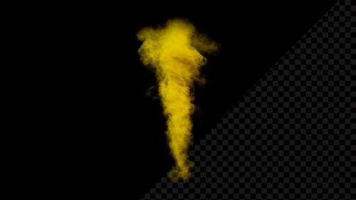 Flowing Yellow Smoke Fog Fluid Element Overlay