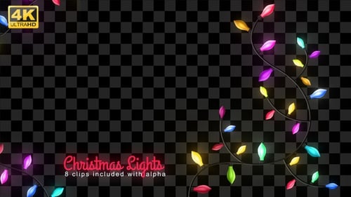 Colorful Christmas Holiday String Lights Loop
