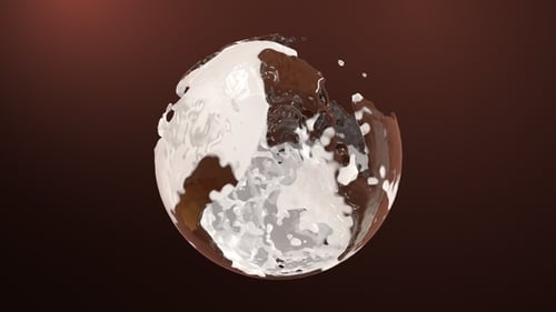 Abstract Chocolate and Milk Fluid Swirl Animation