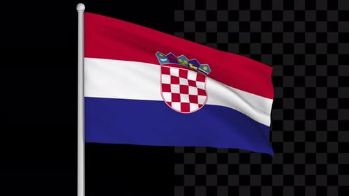 Realistic Waving Croatian Flag Animation