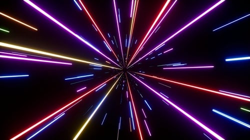 Lecteur Hyper Warp avec rayons lumineux colorés