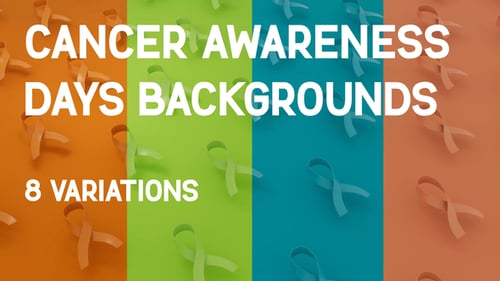 Looping 3D Awareness Ribbons in Various Colors Background