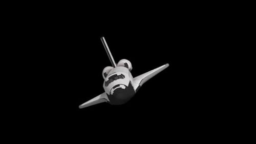 Animated 3D Space Shuttle Flying in Space