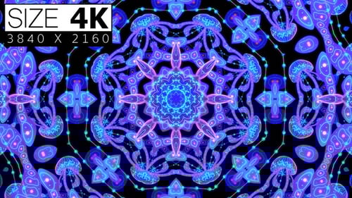 Vibrant Abstract Glowing Kaleidoscope Pattern Loop
