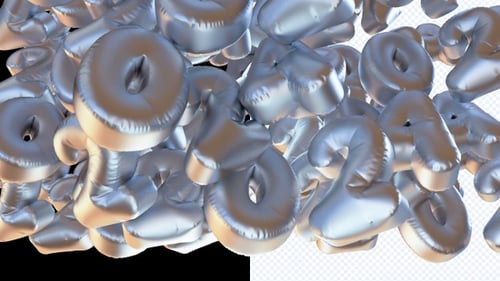 3D Silver 2024 Balloons New Year Transition