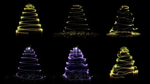 6 Christmas Spiral Trees