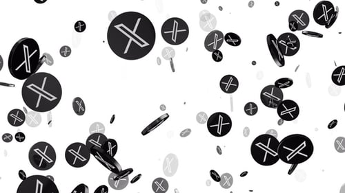 Icono 3D de Twitter X Flying Alpha Loop