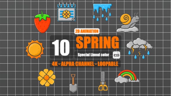 Spring Special Lineal Color Pack 4, Elements Motion Graphics ft. spring ...