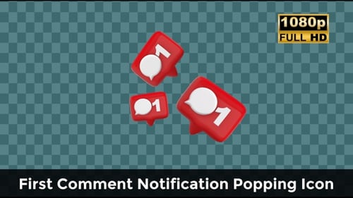 Popup-Symbol für die Benachrichtigung beim ersten Kommentar — Dynamische Grafik für soziale Medienwarnungen