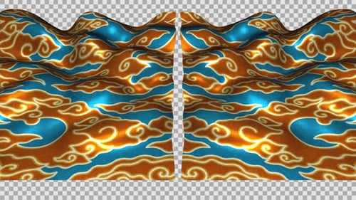 Tela con estampado de seda étnica de Indonesia Wave Alpha Songket Batik Jawa Barat Java Megamendung