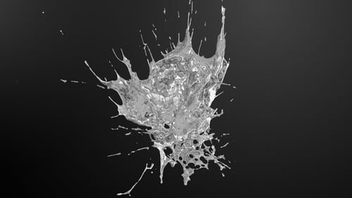 Dynamic Metallic Liquid Splash Reveal Transition