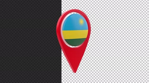 Ortsschild mit Ruanda-Flagge - 4K