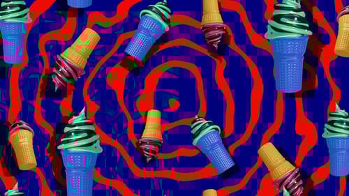 Vibrant Swirling Ice Cream Cones Abstract Pattern Background