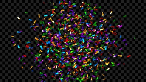 Realistic Colorful Confetti Falling Party Overlay