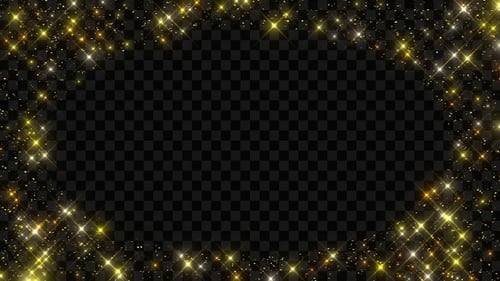 Golden Glitter Particle Frame Overlay for Festive Celebrations