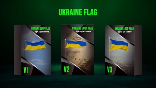 Waving Ukrainian Flag with Alpha Channel for International Projects