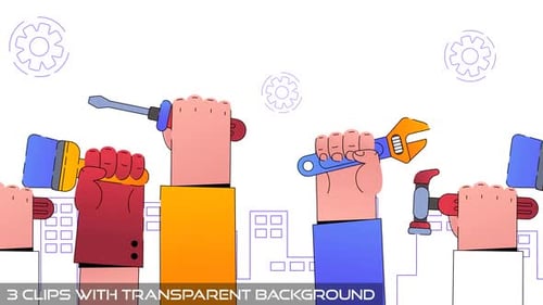 Arbeiter-Thema mit transparenter Hintergrundschleife