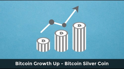 Bitcoin Growth Up - Bitcoin Silver Coin