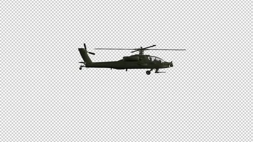 Military Helicopter - Flying Over Screen - I - Alpha Channel