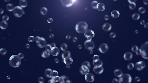 Colorful Iridescent Bubbles Floating Upwards Seamless Loop