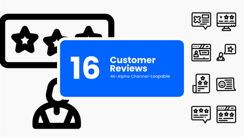 Animated Customer Reviews and Feedback Line Icons Pack