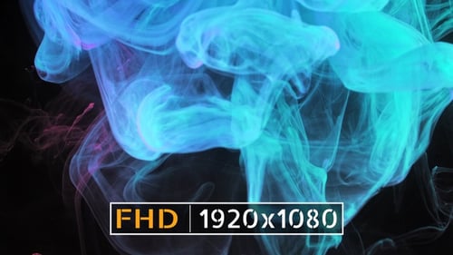 Glowing Blue and Pink Abstract Ink Cloud