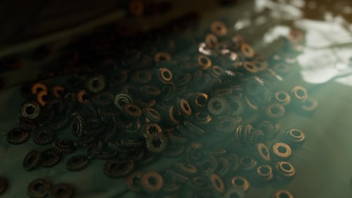 Close-up Video of Metallic Gears