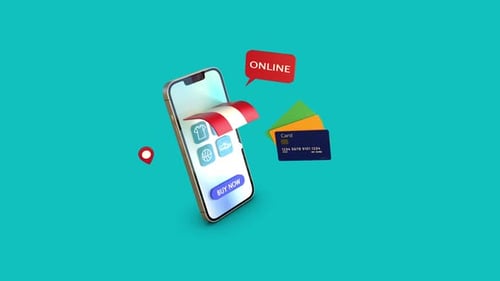 3D Mobile Online Shopping and E-commerce Concept Animation