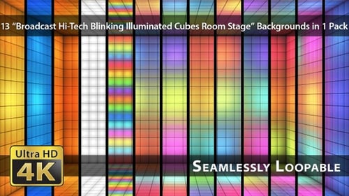 Broadcast Hi-Tech Blinking Illuminated Cubes Room Stage - Pack 01