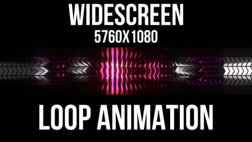 Pantalla panorámica 3D abstracta con luz neón violeta Vj Loop
